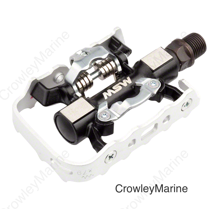 MSW CP-100 Pedals - Single Side Clipless with Platform  Aluminum  9/16 Black/Silver