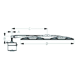 SeaDog Standard Wiper 12V Motor Kit | Black Motor Finish | Includes Motor, 11" to 13" Arm & 11" Blade thumbnail-1