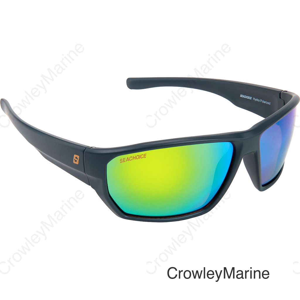 Seachoice 98829 "Hydra" Floating Polarized Sunglasses, Frame Color: Matte Grey, Lens Color: Green Mirror