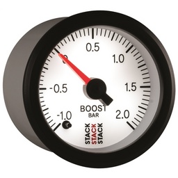 Autometer Stack 52mm -1 to +2 Bar (Incl T-Fitting) Pro Stepper Motor Boost Pressure Gauge - White thumbnail-5