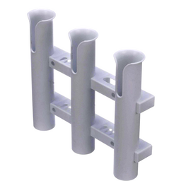 Seachoice Fishing 3-Rod Storage Rack, Holds 3 Fishing Rods With Slots for Knives and Pliers, White thumbnail-0