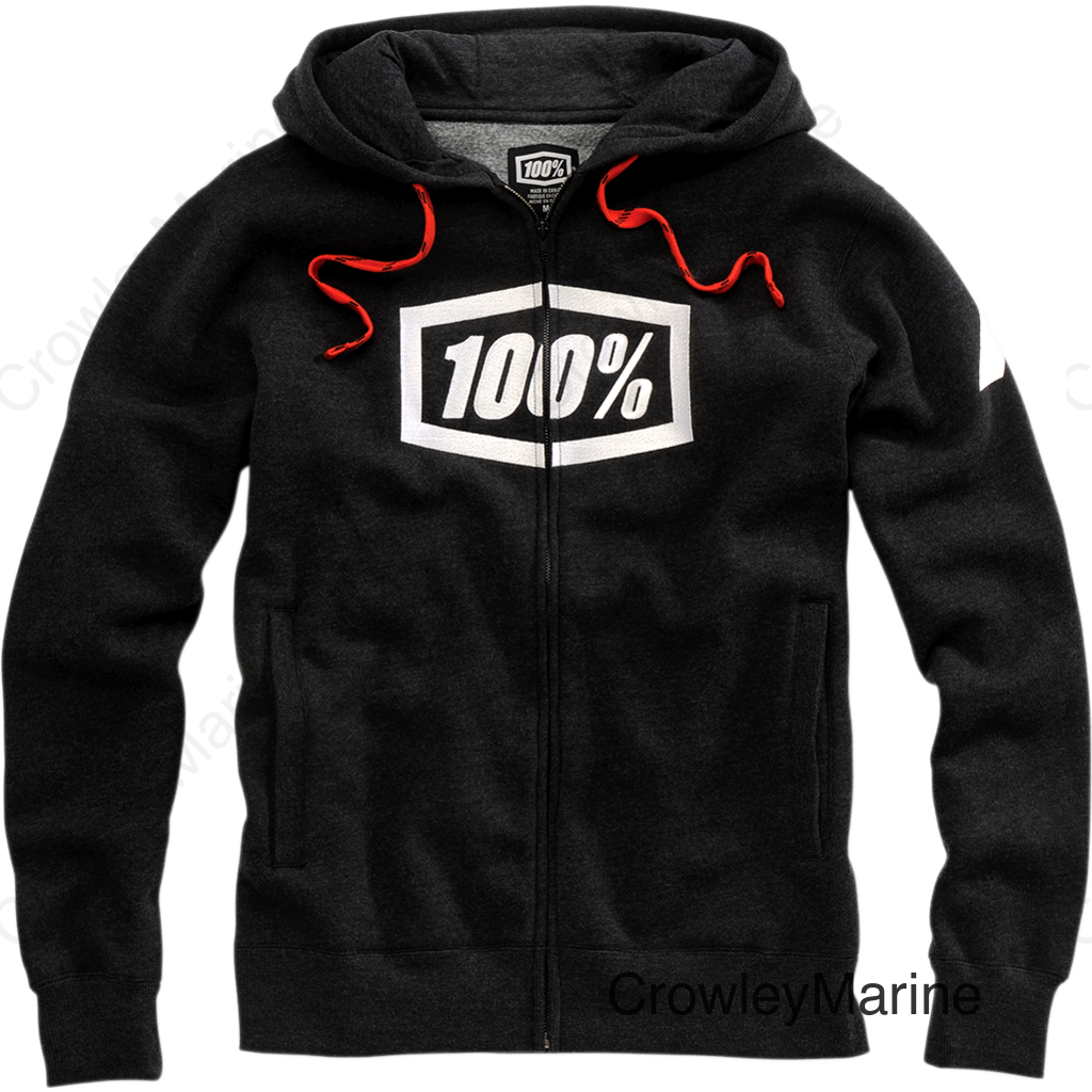 Syndicate Fleece Zip-Up Hoodie - Heather Black/White - Large