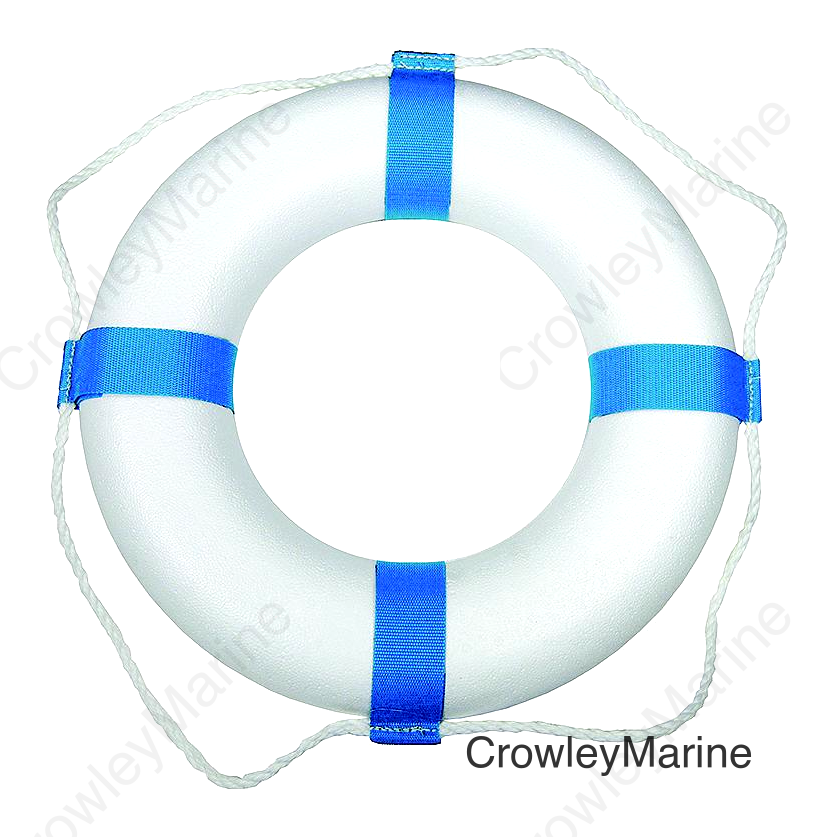 Taylor 20" Decorative Ring Buoy, White/Blue (Not a Life Saving Device)