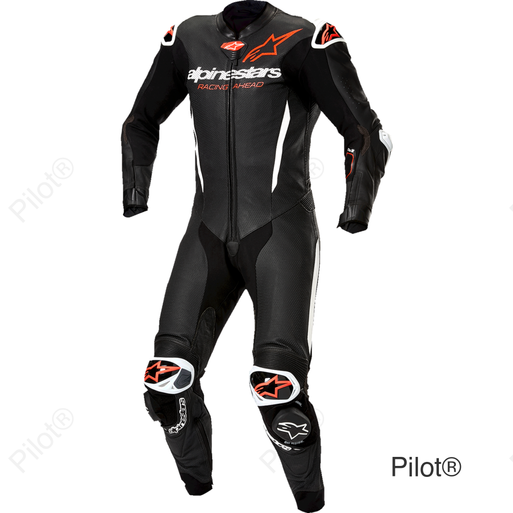 GP-R7 1-PC Leather Suit - Black/Red/White - US 48 / EU 58