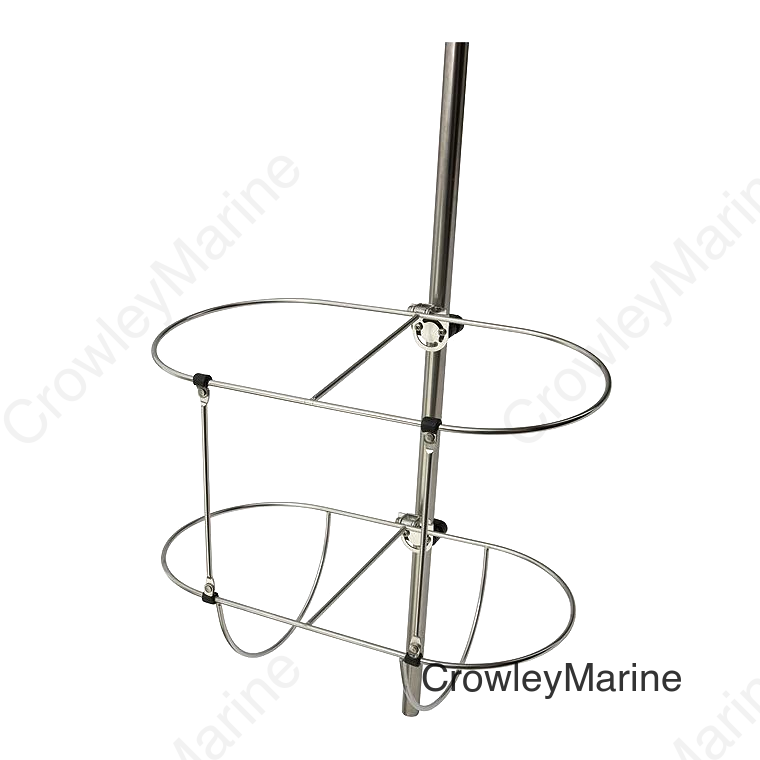 SeaDog Rail Mount Dual Boat Fender Holder Storage Rack | 7/8" to 1"