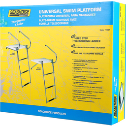 Seachoice Universal Swim Platform w/ Top-Mount Telescoping Ladder, 3 Step Ladder, Inboard/Outboard thumbnail-0