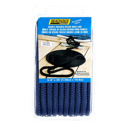 Seachoice Double-Braid Nylon Dock Line w/ Eye Splice, Pre-Shrunk, Heat Stabilized, 5/8 In. X 35 Ft., Navy Blue thumbnail-0