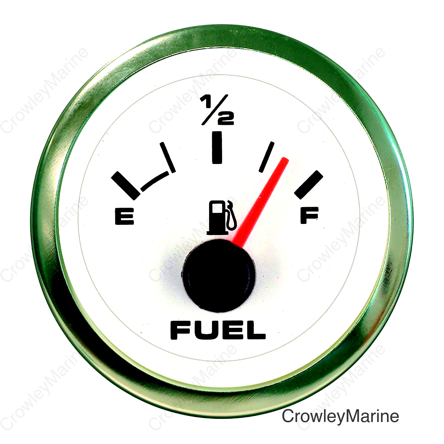 Sierra 62551P White Premier Pro Series 2" Stainless Steel Fuel Gauge & Requires "F" Sender Code