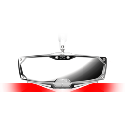 Mirror - Halo R - Rear View w/LED Cabin Light - Rectangle - Silver w/Silver Bezel - Defender thumbnail-6