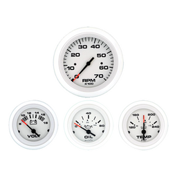 Sierra 69724P Arctic Series White Inboard 4 Set with Tachometer, Voltmeter, Oil Pressure & Water Temperature Gauges thumbnail-2