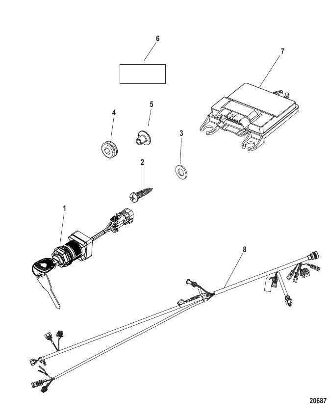 Serial Range Accessories SmartCraft - Command Module-DTS - 2002 & Up - Command Module Kit Slim Binnacle-DTS