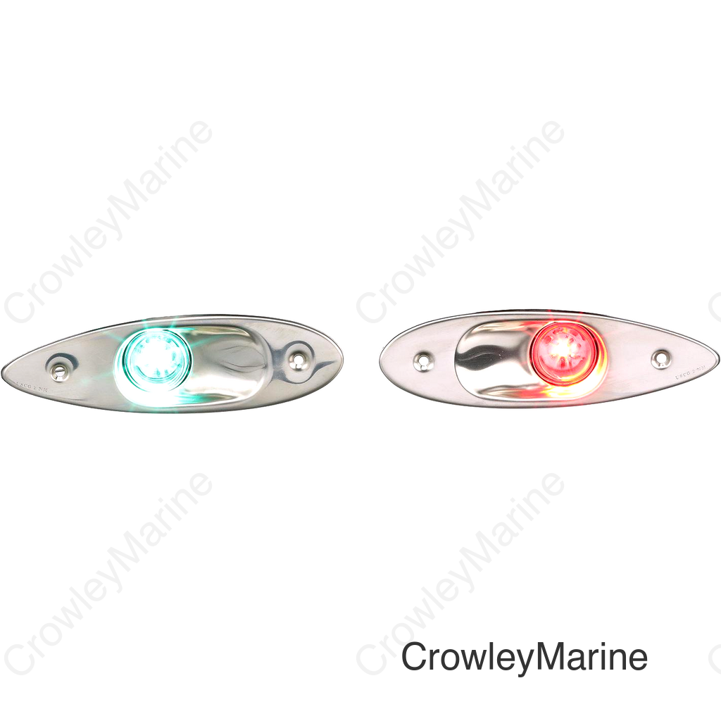 Seachoice Stainless Steel LED Side Light, Boat Navigation, 1 Red Light, 1 Green Light