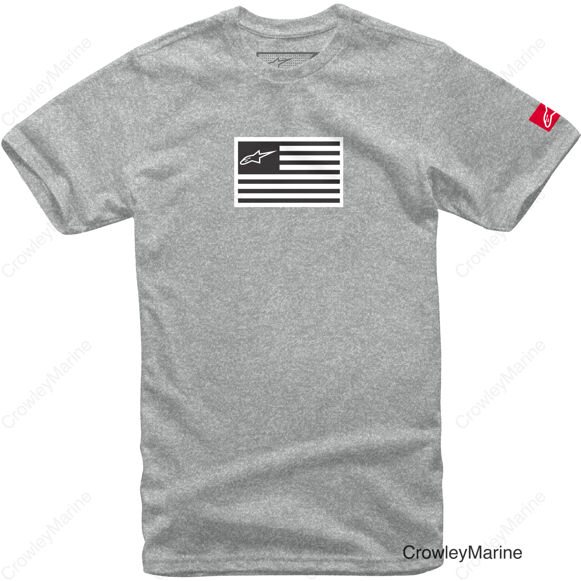 FLAGGED TEE GREY HEATHER MD