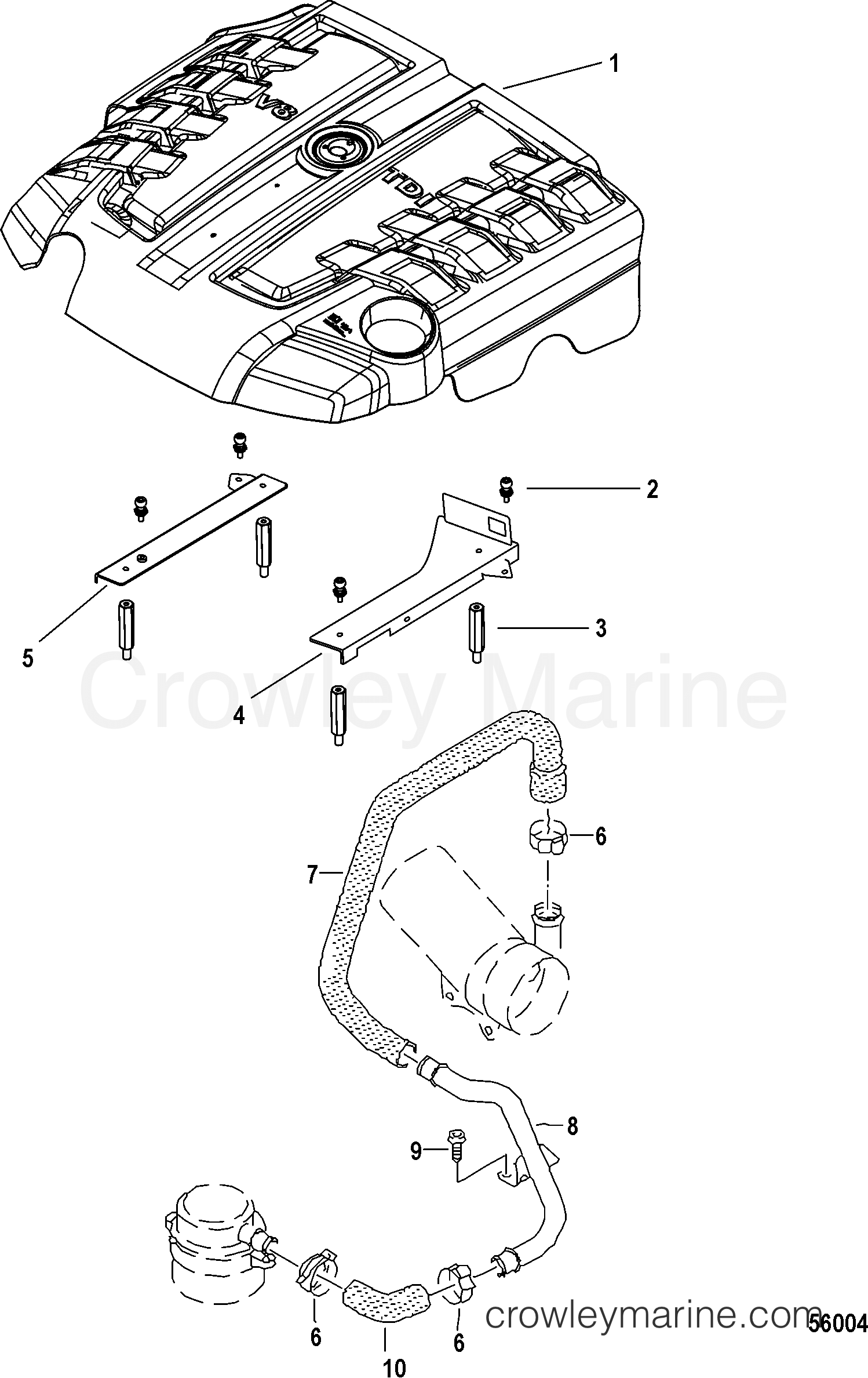 2013 Inboard Engine 3.0L TDI - 3D300067D - ENGINE COVER
