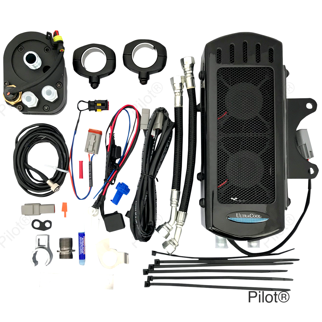 Side Mount Oil Cooler Kit - Gloss Black - FXR/Touring