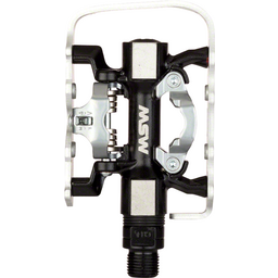 MSW CP-200 Pedals - Single Side Clipless with Platform  Aluminum  9/16 Black/Silver