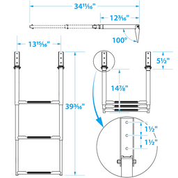 Seachoice Telescoping Ladder Only for Universal Swim Platform With Top Mount Ladder thumbnail-4