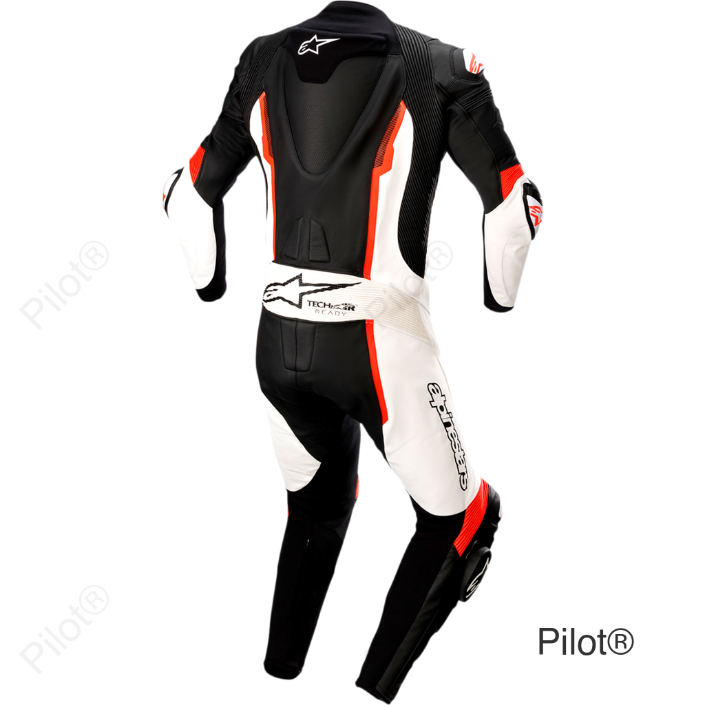 Missile v2 1-Piece Leather Suit - Black/White/Red Fluorescent - US 36 / EU 46