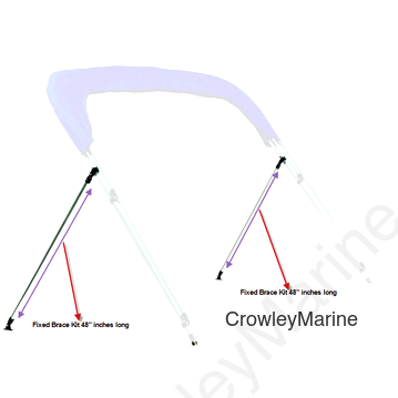 Bimini Brace Kit, 48", 1" Square Tube