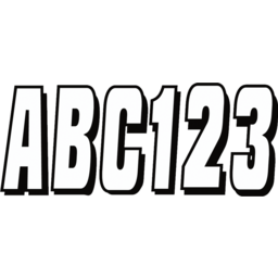 Hardline Series 320 Registration Kit, Solid Color Block Font With Drop Shadow (Includes 4 Sets of 3" A-Z, 0-9), Silver/Black thumbnail-1