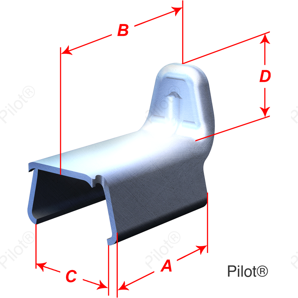 Large Guide Track Clips - 0.0728" Clip Length - 10 Pack