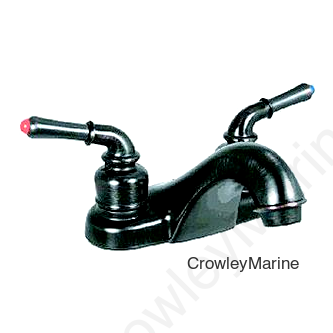 Valterra Catalina Two Teacup Handle 4" RV Lavatory Bathroom Hi-Rise Spout Faucet