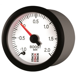 Autometer Stack 52mm -1 to +2 Bar (Incl T-Fitting) Pro Stepper Motor Boost Pressure Gauge - White thumbnail-2
