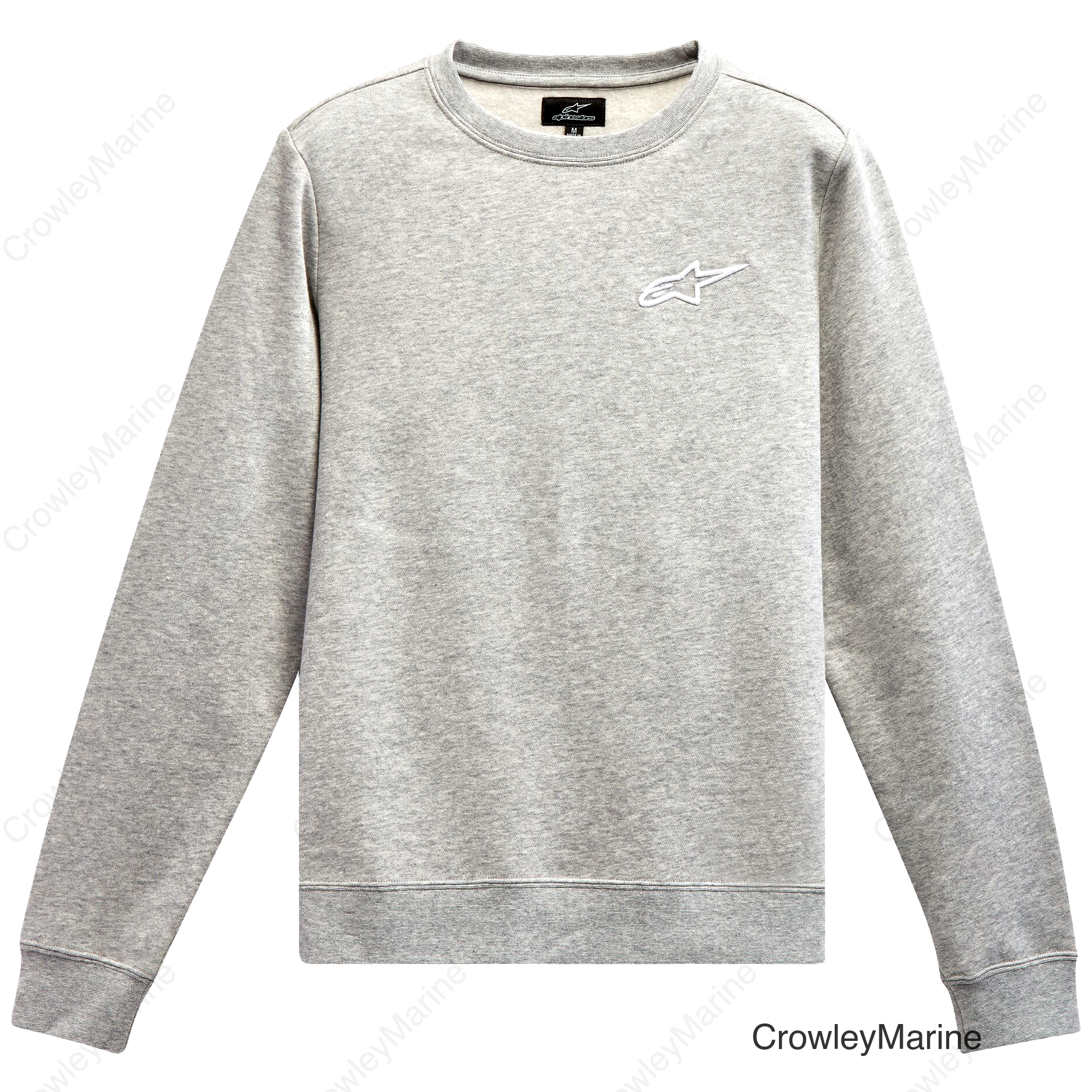 WOMEN'S AGELESS CREW FLEECE GREY HEATHER/WHITE XS