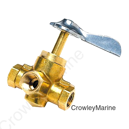 Seachoice Brass Three Way Fuel Line Valve