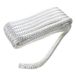 Seachoice Double-Braid Nylon Dock Line w/ Eye Splice, Pre-Shrunk, Heat Stabilized, 1/2 In. X 15 Ft., White thumbnail-2
