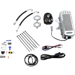 Side Mount Oil Cooler Kit - Chrome - Dyna