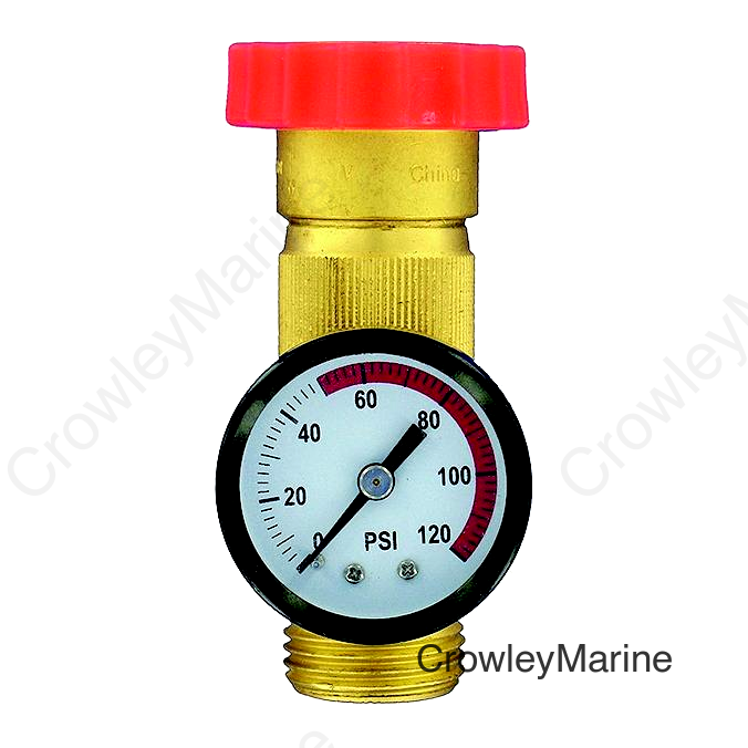 Valterra A01-1124VP Lead-Free RV Water Regulator & Gauge