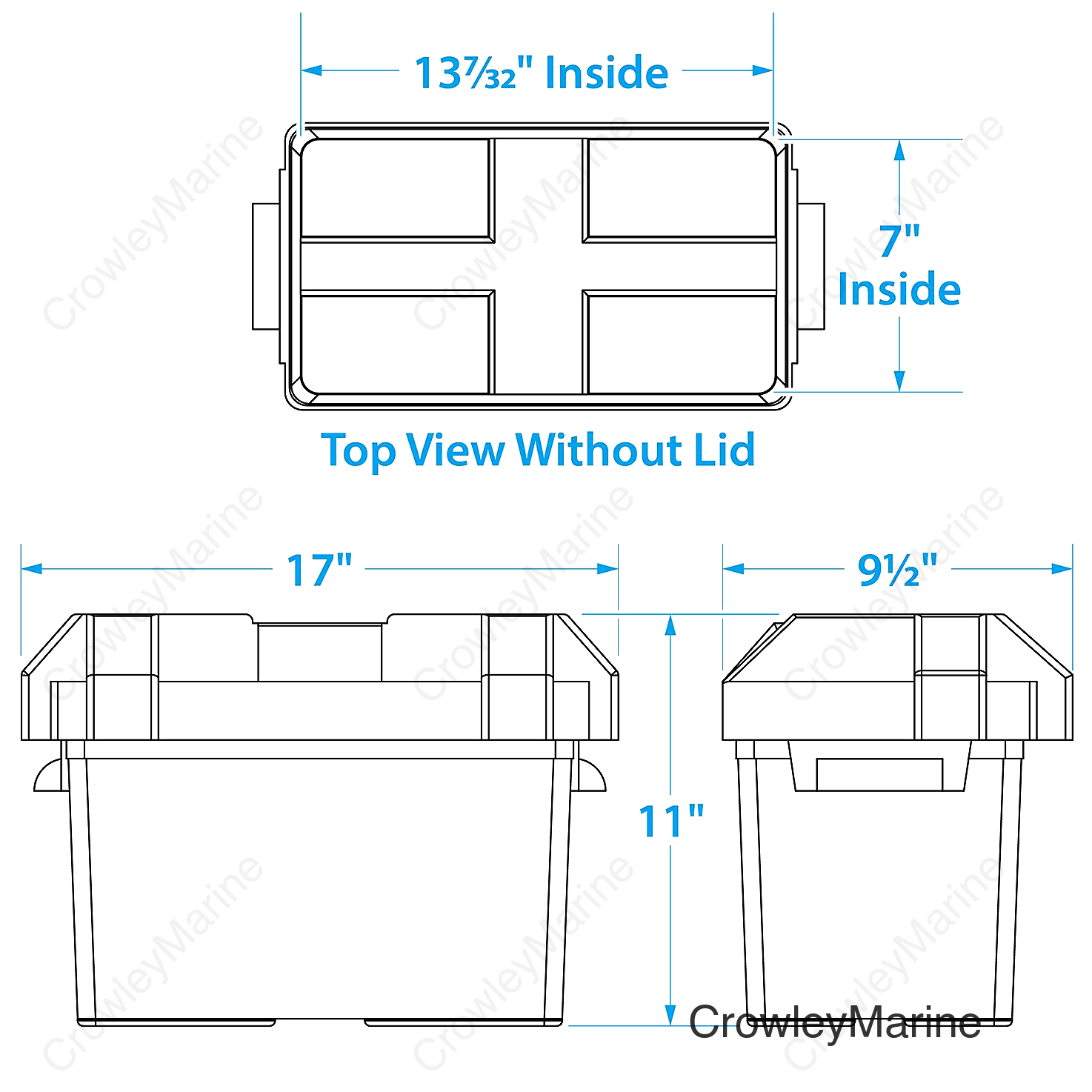 Seachoice USCG-Approved Marine Group 27 Series Standard Battery Box with Strap & Mounting Kit
