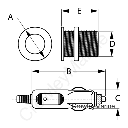 Sea-Dog 4261151 Deluxe Power Socket & Cap Only, 12V