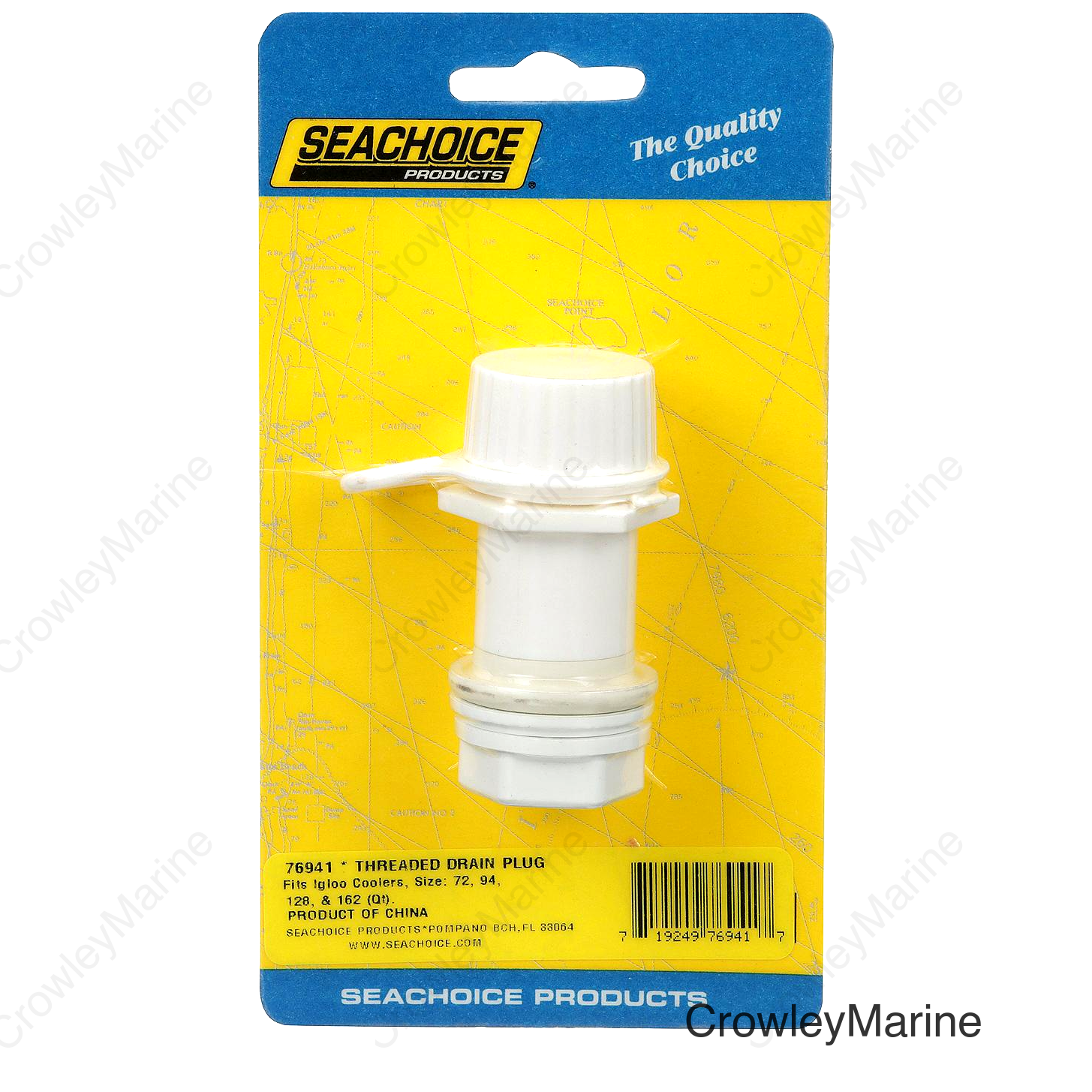 Seachoice Threaded Cooler Drain Plug, Plastic, Fits 72-162-Qt. Igloo Coolers