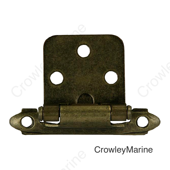 JR Products Self-Closing Flush Mount Hinge, Antique Brass