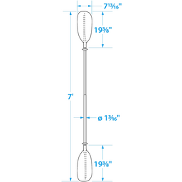 Seachoice 7 Ft. Straight-Blade Kayak Paddle, 2-Piece 1-1/8 in. Dia. Anodized Aluminum Shaft, 19-3/8 in. X 7-3/4 in. Blades thumbnail-4