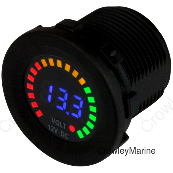 ROUND VOLTAGE METER 5V-15VDC - W/RA