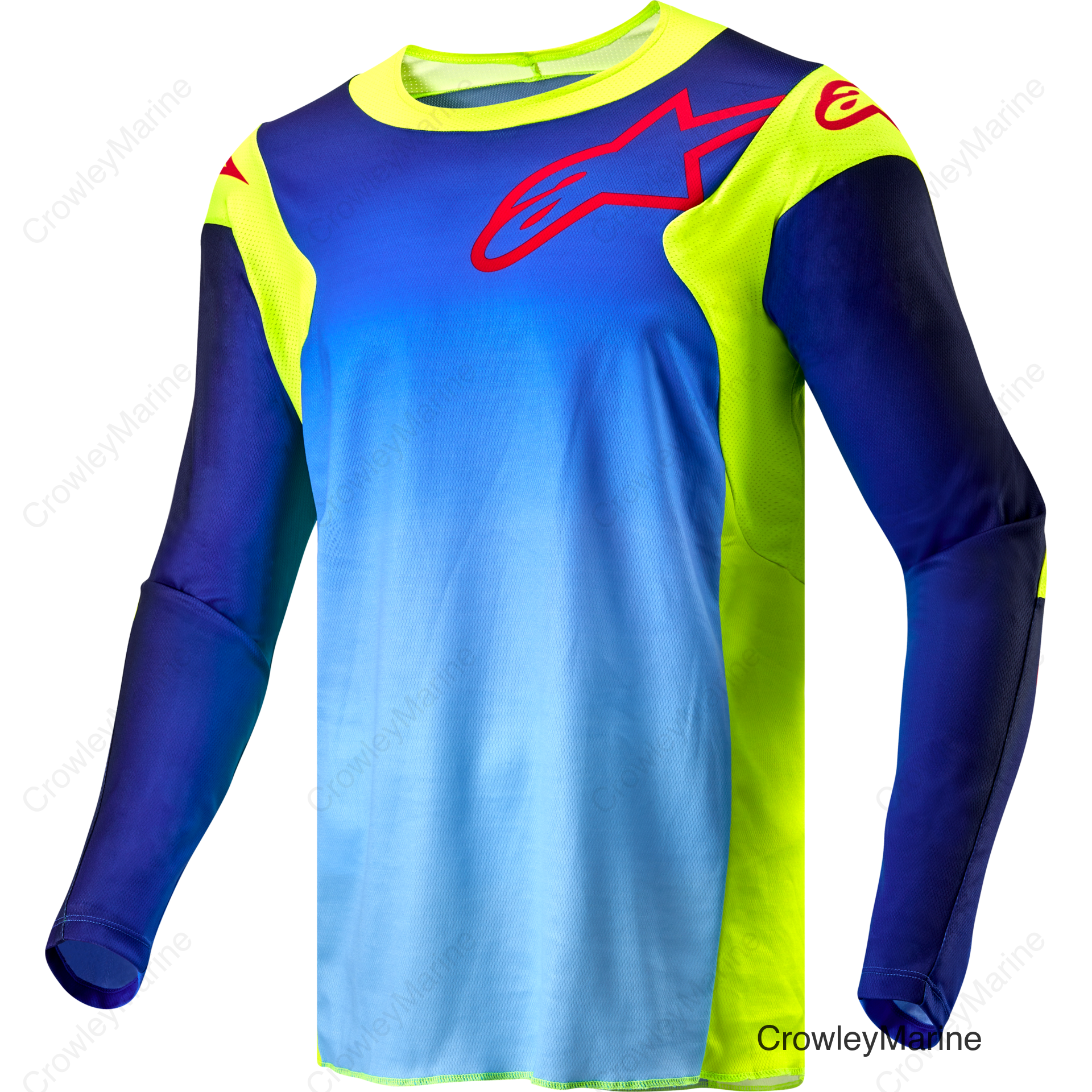 RACER HOEN JERSEY YELLOW FLUO/BLUE/NIGHT NAVY MD