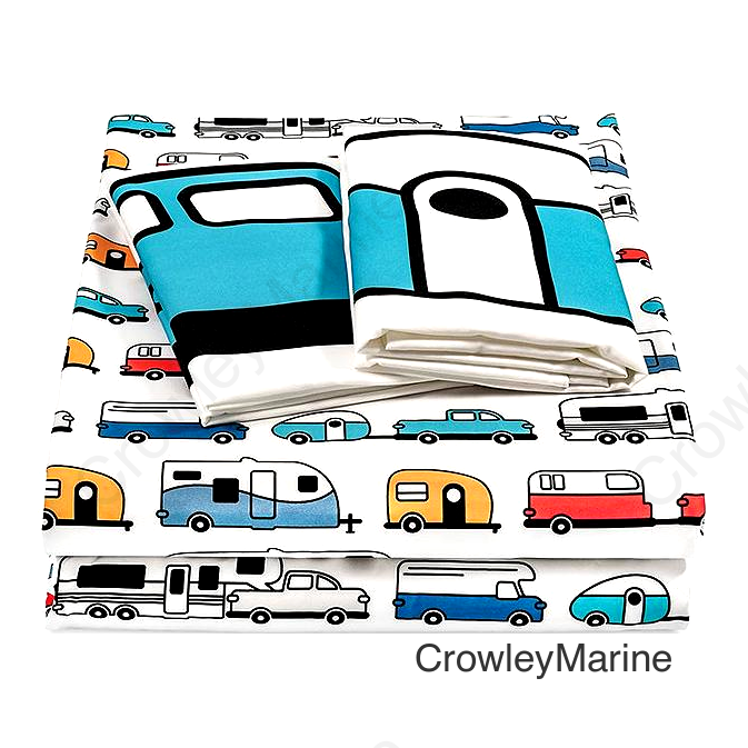 Camco 53299 Bed Sheets, Short Queen, Multi-color RV print