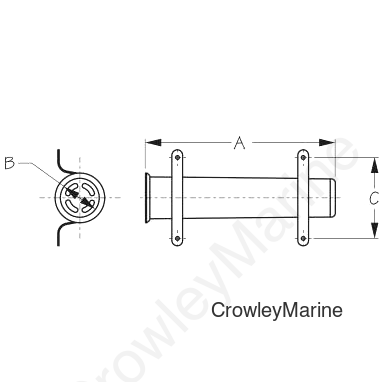 ABS SIDE MOUNT ROD HOLDER-9 IN