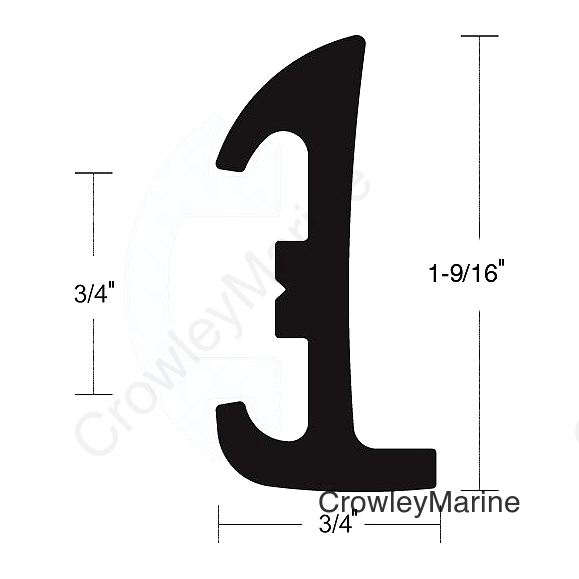 Black Semi-Rigid Rubrail w/Inser