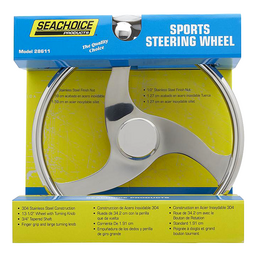 Seachoice 13-1/2 In. Stainless Steel Steering Wheel w/ Knob thumbnail-0