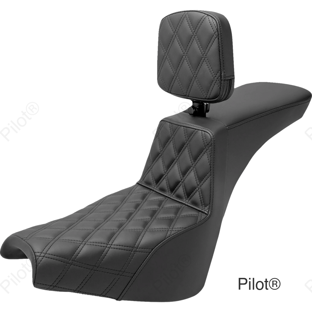 Tour Step-Up Seat - Rider Backrest - Front Lattice Stitch - FXBB/FXST '18-'23