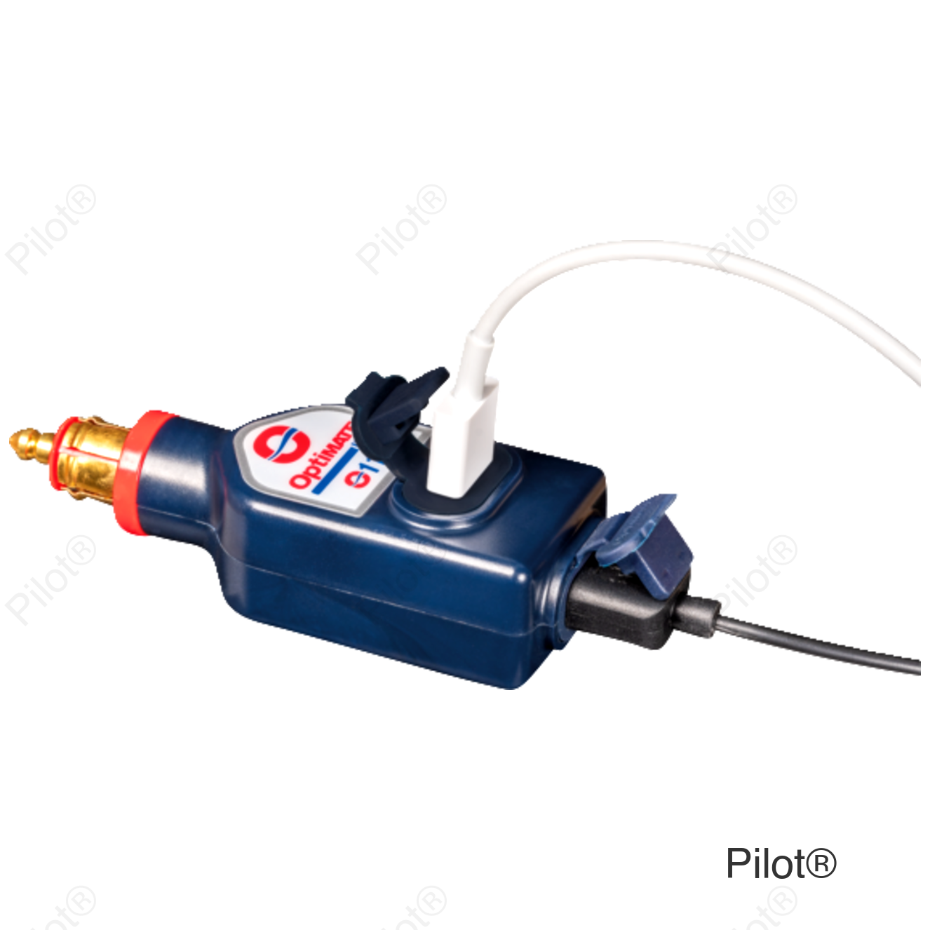 Dual USB Charger - Optimate - 180° BIKE Plug/12V - In-Line