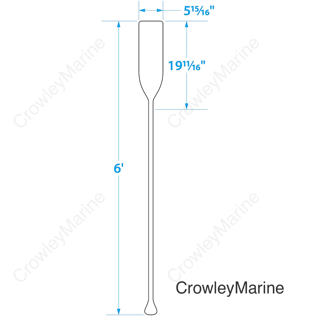 Seachoice 6 Ft. Wood Paddle, New Zealand Pine Construction, 19-11/16 In. X 5-7/8 In. Blade, Wide Top Hand Grip, Clear Finish
