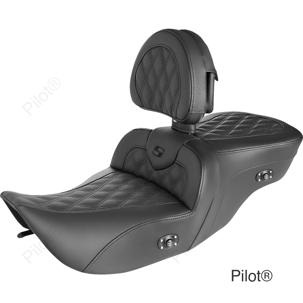 Roadsofa™ Seat - without Backrest - Full Lattice Stitch - Heated - '99-07 FLH