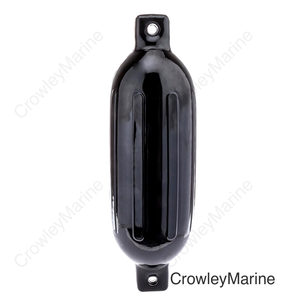 Seachoice Twin Eye Ribbed Boat Fender, Black, 6-1/2 In. X 23 In.
