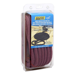 Seachoice Double-Braid Nylon Dock Line w/ Eye Splice, Pre-Shrunk, Heat Stabilized, 1/2 In. X 25 Ft., Burgundy thumbnail-6