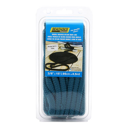 Seachoice Double-Braid Nylon Dock Line w/ Eye Splice, Pre-Shrunk, Heat Stabilized, 3/8 In. X 15 Ft., Teal Green thumbnail-1